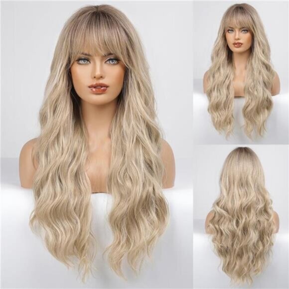 Wig with Bangs for Women, Ombre Blonde - Picture 2 of 6